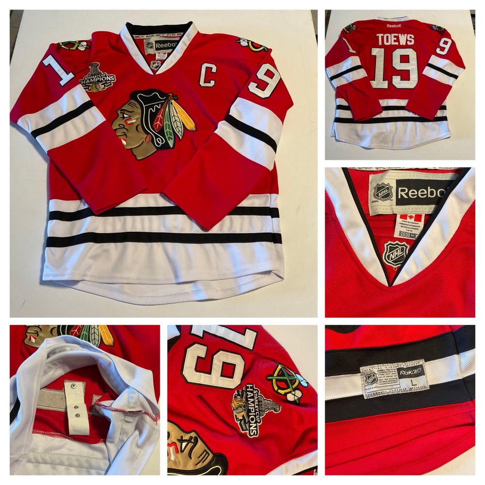 Jonathan Toews Chicago Blackhawks 2013 Stanley Cup Reebok Edge NHL C Jersey 50